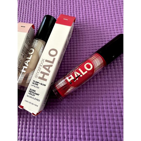 2 Smashbox HALO Plump Glow Gloss Lipgloss NEW Beam & Aura Lip Gloss - Picture 3 of 7